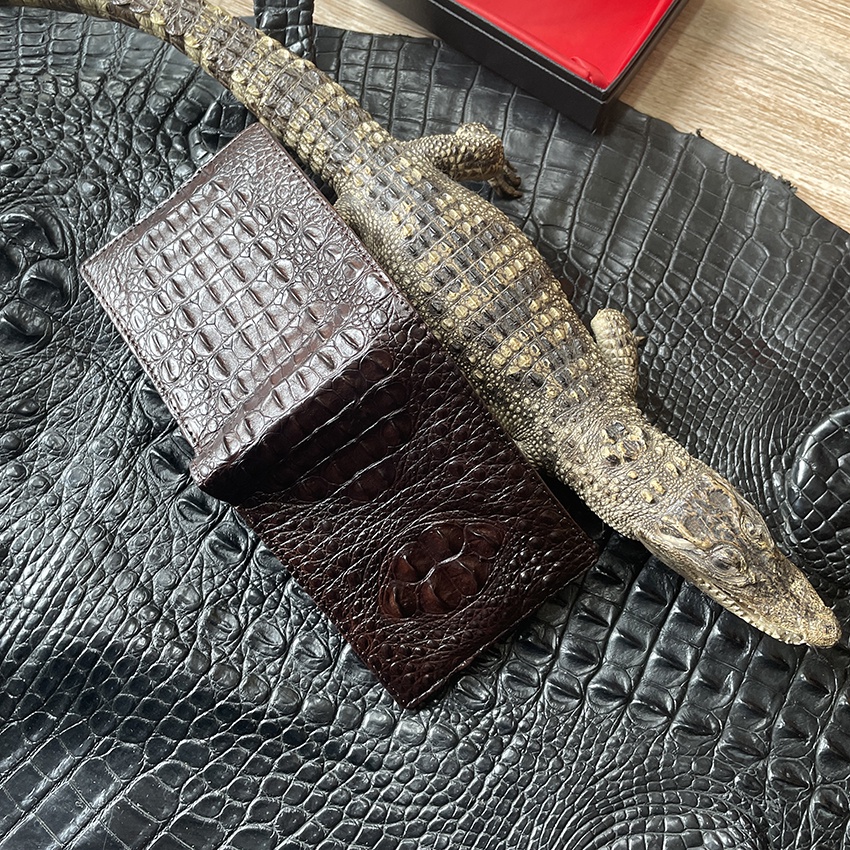 Ví Nam Da Cá Sấu Thật Da Gù Nguyên Con Cao Cấp ST020 Nhiều Màu Lựa Chọn Bảo Hành Da 24 Tháng Full Hộp Tặng Kèm Móc Khóa