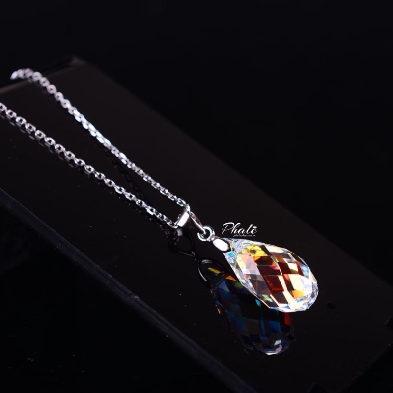 Mặt Dây Chuyền Pha Lê Swarovski Giọt Nước Dát Nhiễn S17mm