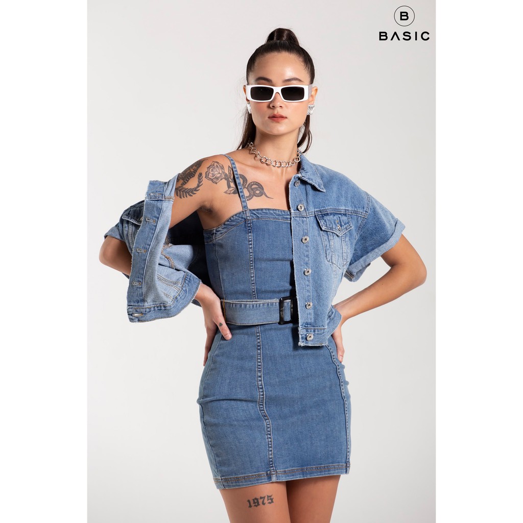 Áo Khoác Jeans Tay Ngắn Basic | BigBuy360 - bigbuy360.vn