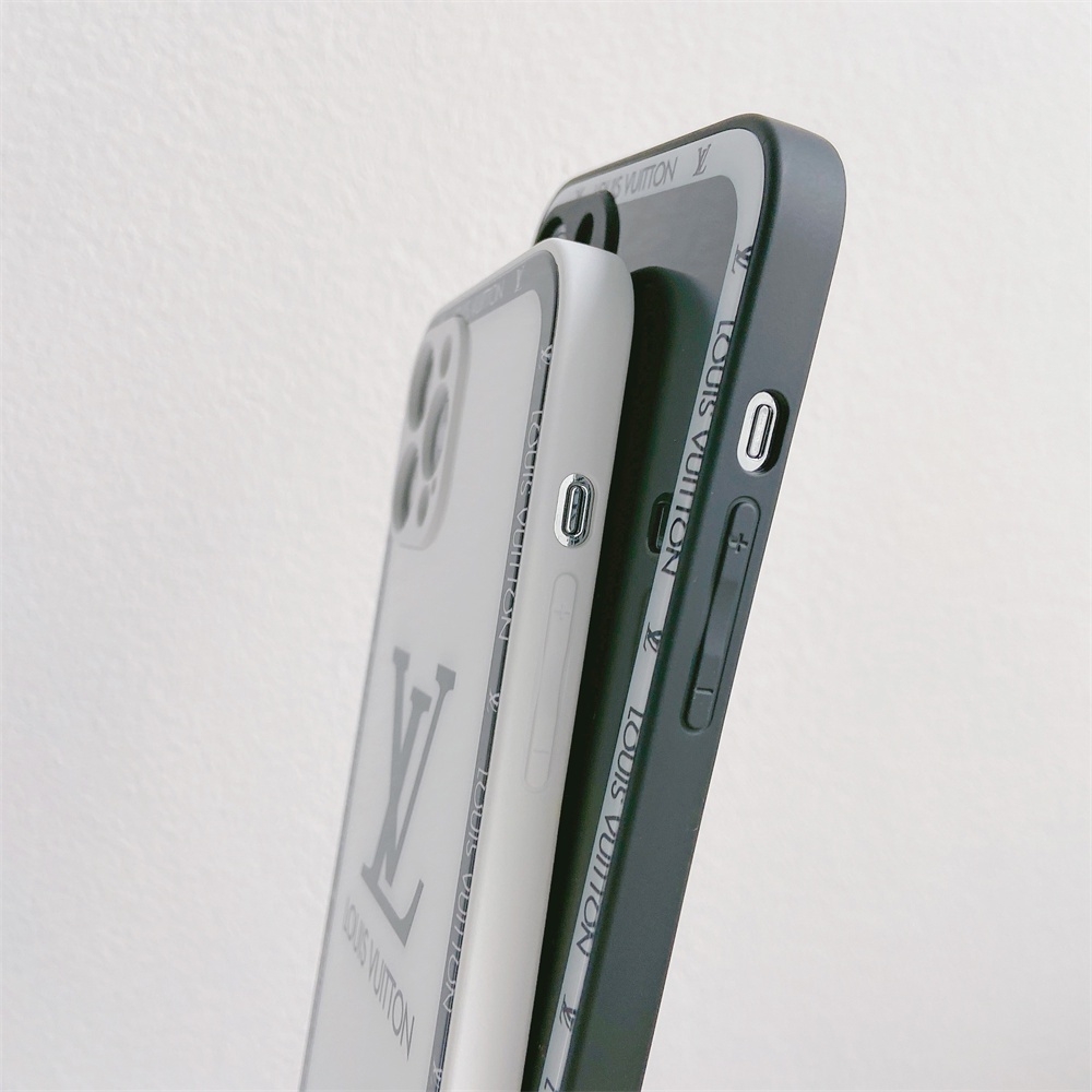 Ốp điện thoại mặt kính in logo cổ điển cho iPhone 12 11 pro max xs max xr x 8 7 plus