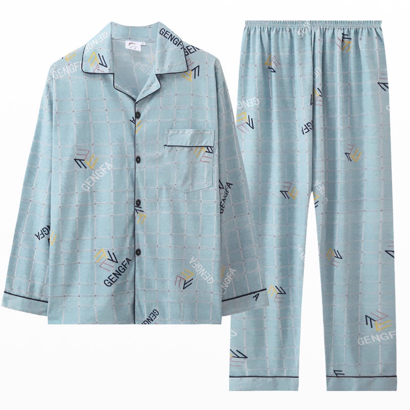 Set đồ ngủ mặc ở nhà vải cotton dài tay họa tiết hoạt hình thời trang xuân thu cho nam