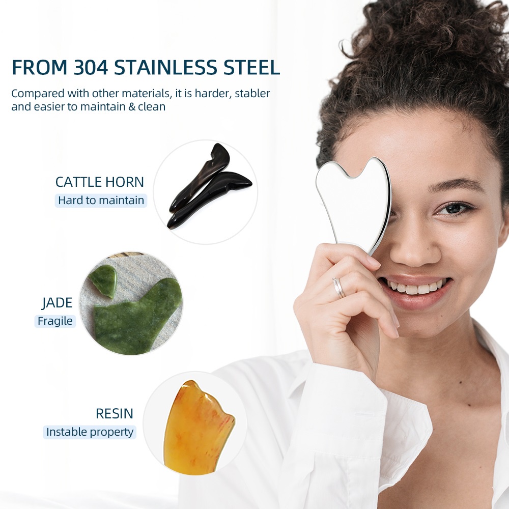 Dụng cụ mát xa mặt FOREVERLILY phong cách truyền thống bằng thép không