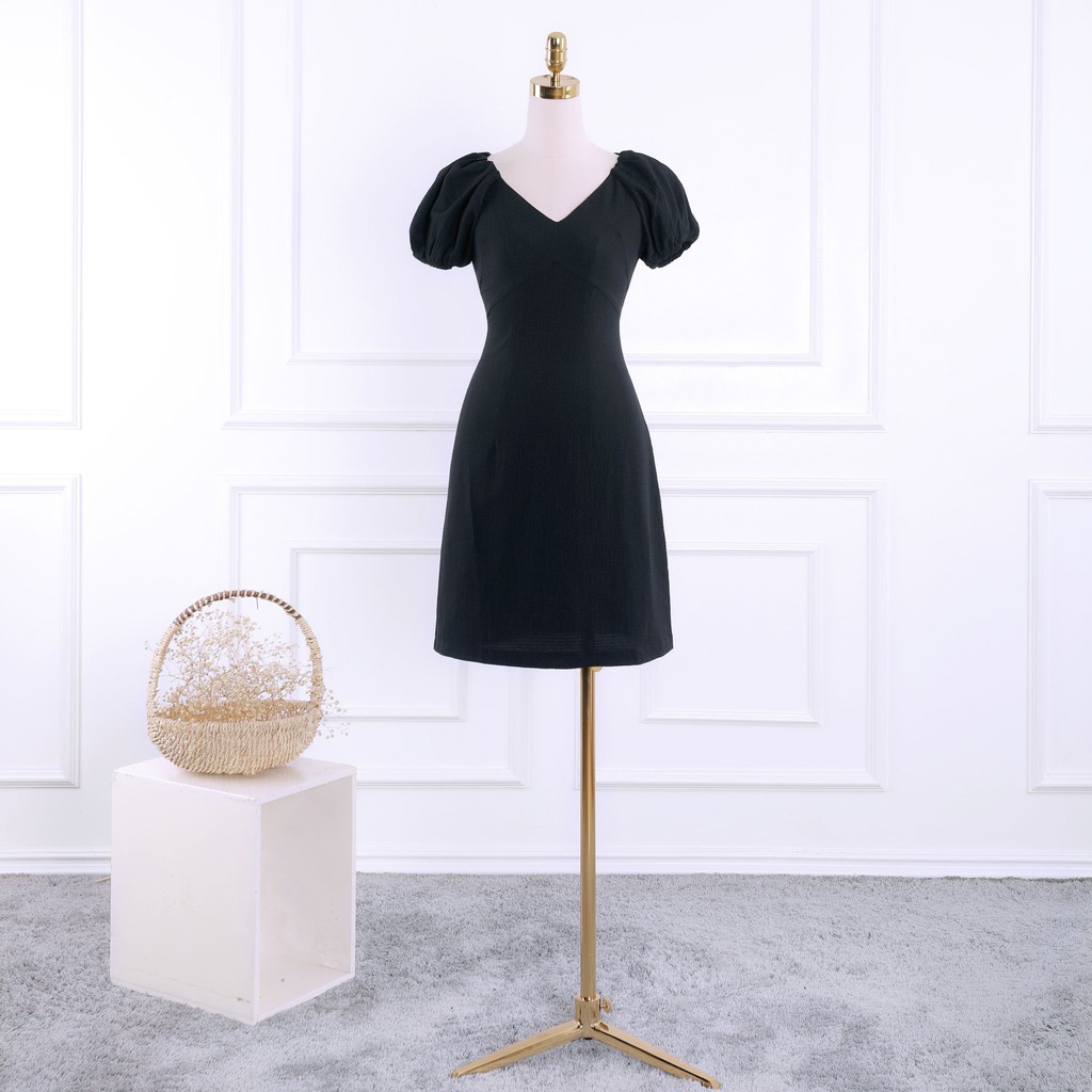 Đầm nữ tay bồng, cổ chữ V, dáng xòe tiểu thư, sang trọng, thiết kế cao cấp TKFASHION DK912