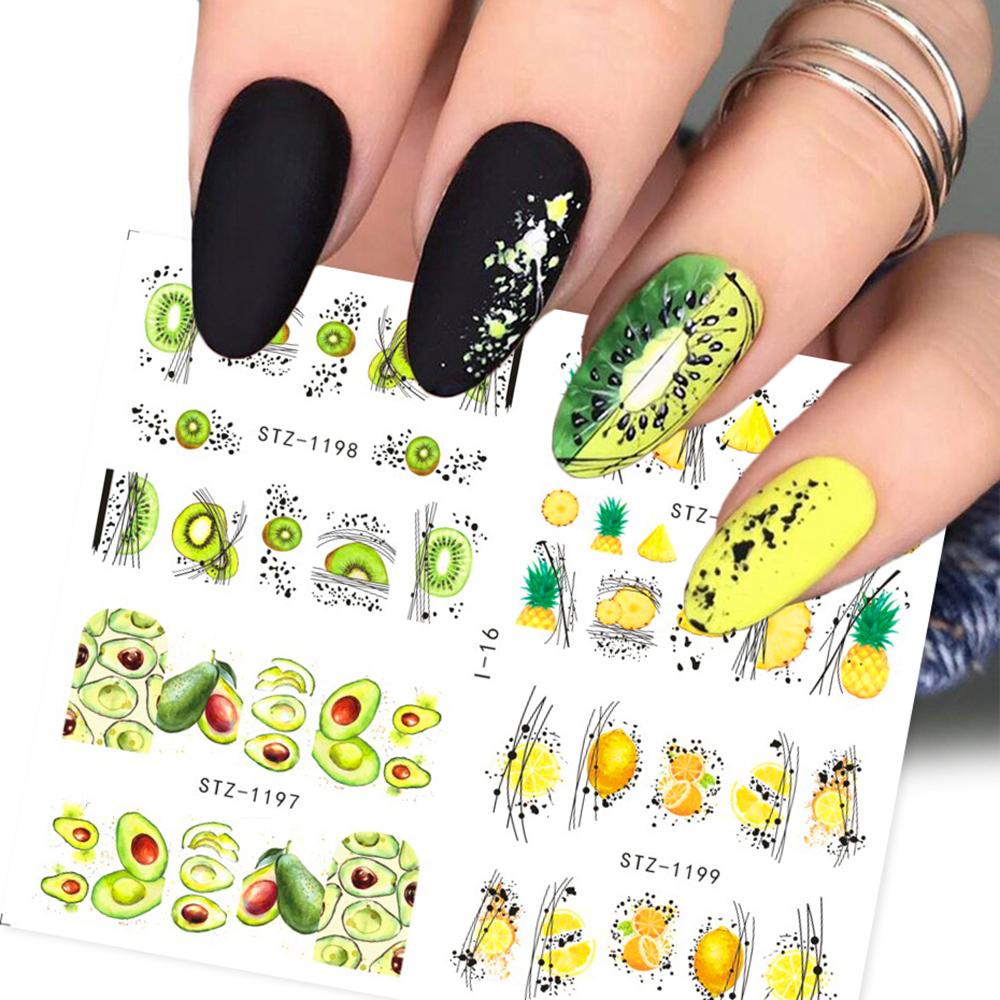 Set 6 Sticker Dán Móng Nghệ Thuật Mùa Hè Màu Nước