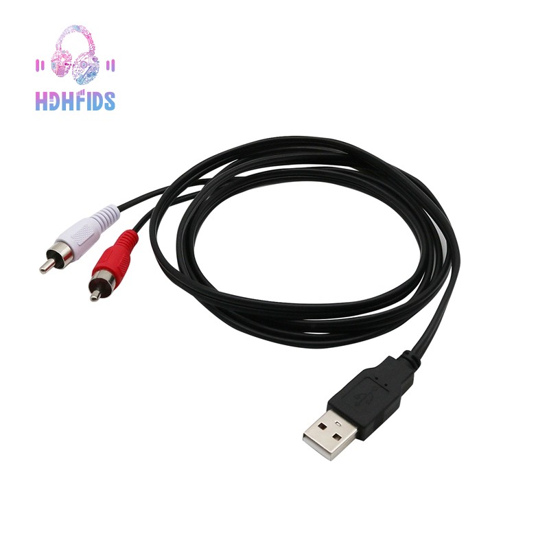 Dây Cáp Chuyển Đổi 1.5m Usb A Male Sang 2x Rca Phono Male Av Tv Aux