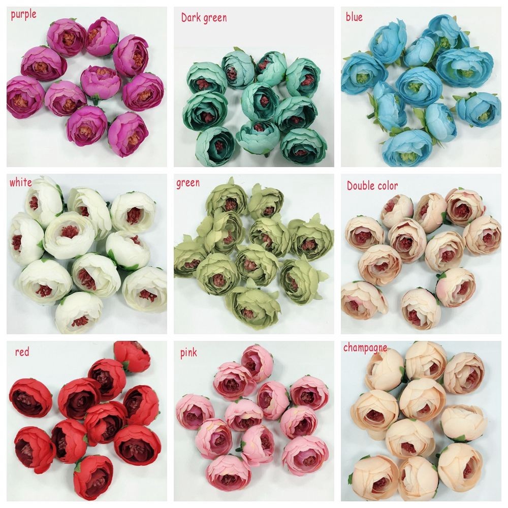 CONOPERY 10 đầu hoa hồng giả có nhiều màu sắc lựa chọn chất liệu vải lụa đường kính 4cm