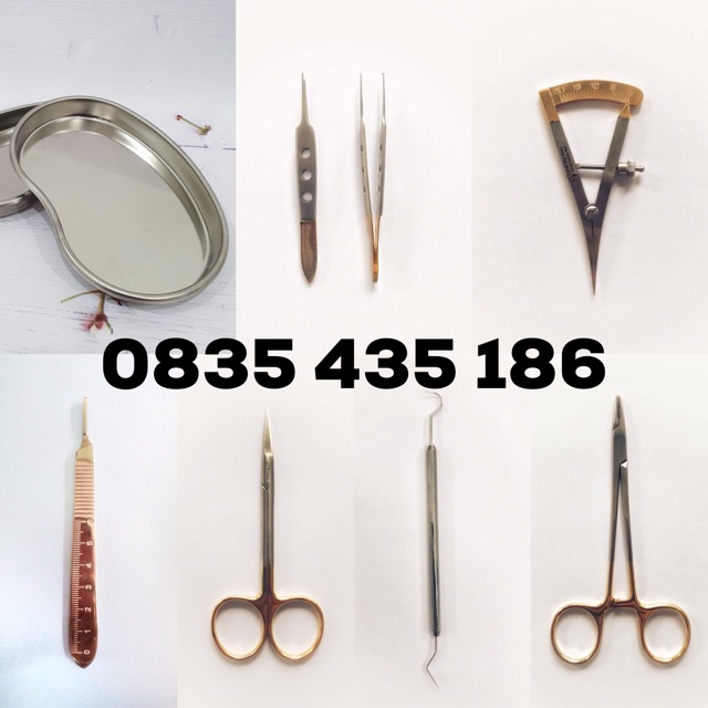 Bộ dụng cụ nhấn mí 7 món (tặng kèm 10 lưỡi dao mổ+gòn 25g)