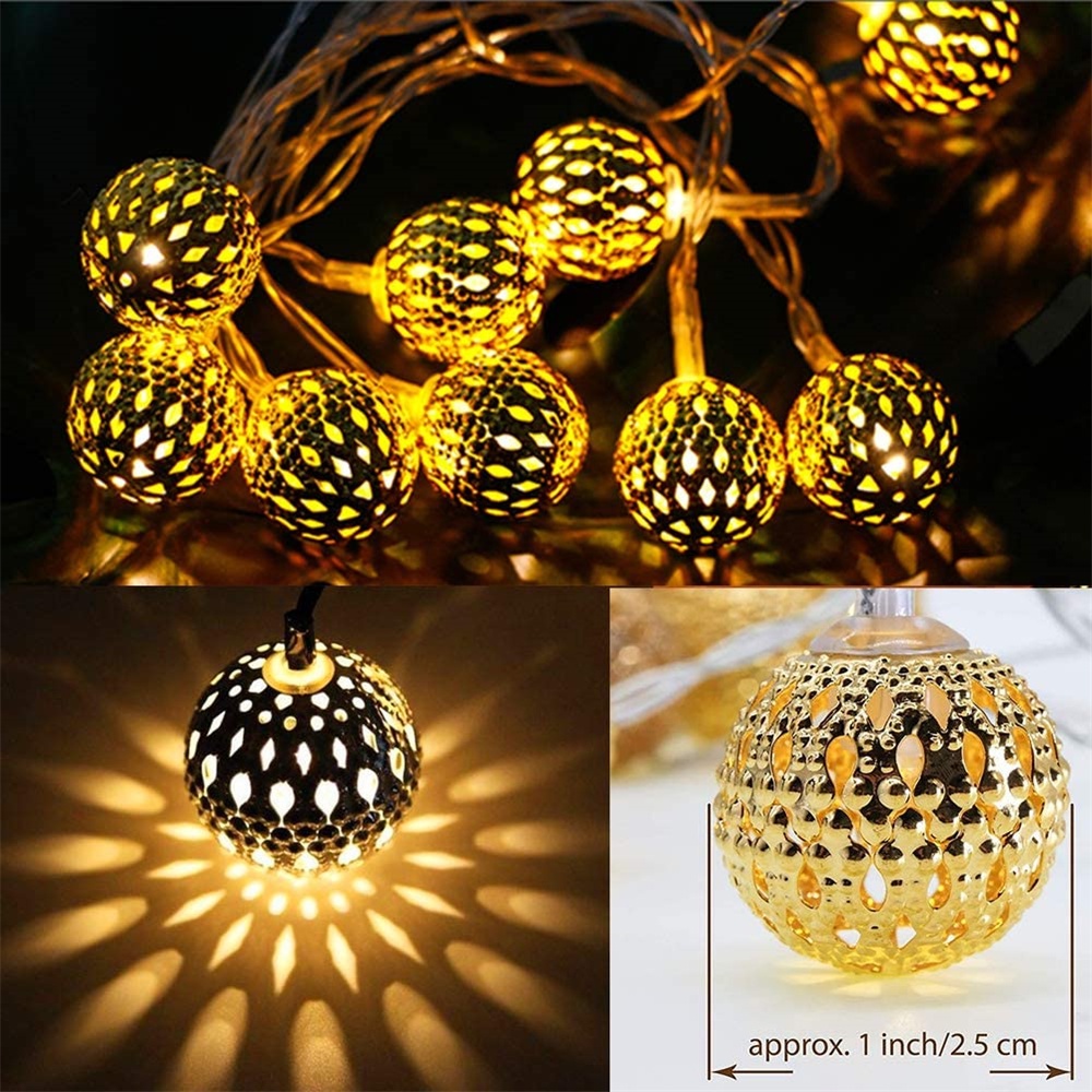 Dây Đèn LED 10 / 20 Bóng 1.5M / 3M Hình Quả Địa Cầu Treo Trang Trí Giáng Sinh