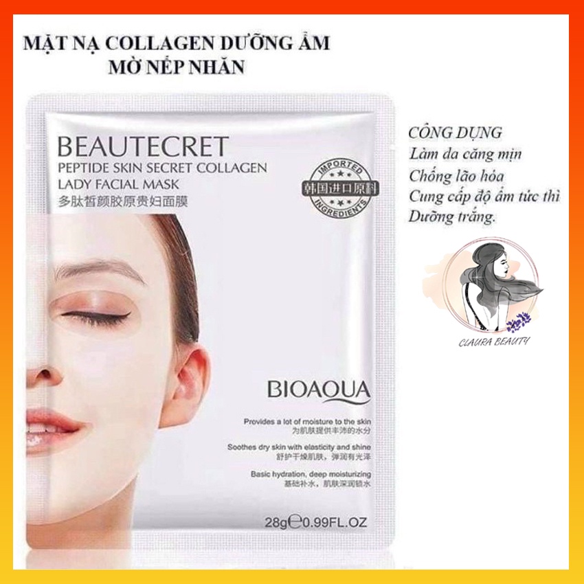 [CHÍNH HÃNG] Mặt Nạ Thuỷ Tinh Dạng Thạch Collagen 24K BIOAQUA Trong Suốt , Mặt Nạ Cấp Ẩm, Trẻ Hoá Da,CLAURA BEAUTY