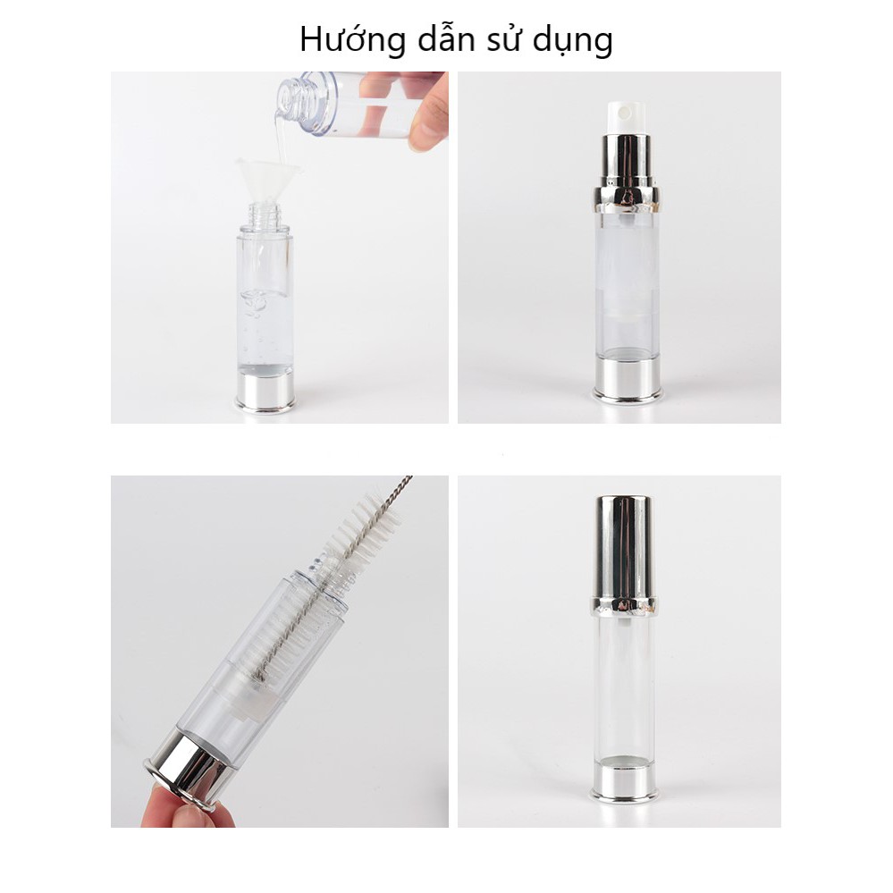 Chai chân không 5ml 10ml 15ml chiết nước hoa toner serum tinh dầu gel du lịch