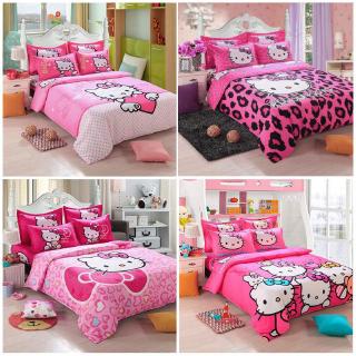 Dễ thương bộ chăn ga và vỏ gối hình hello kitty xinh xắn