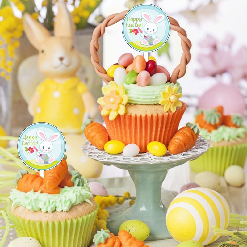 Set 10 Que Cắm Trang Trí Bánh Hình Thỏ Xinh Xắn