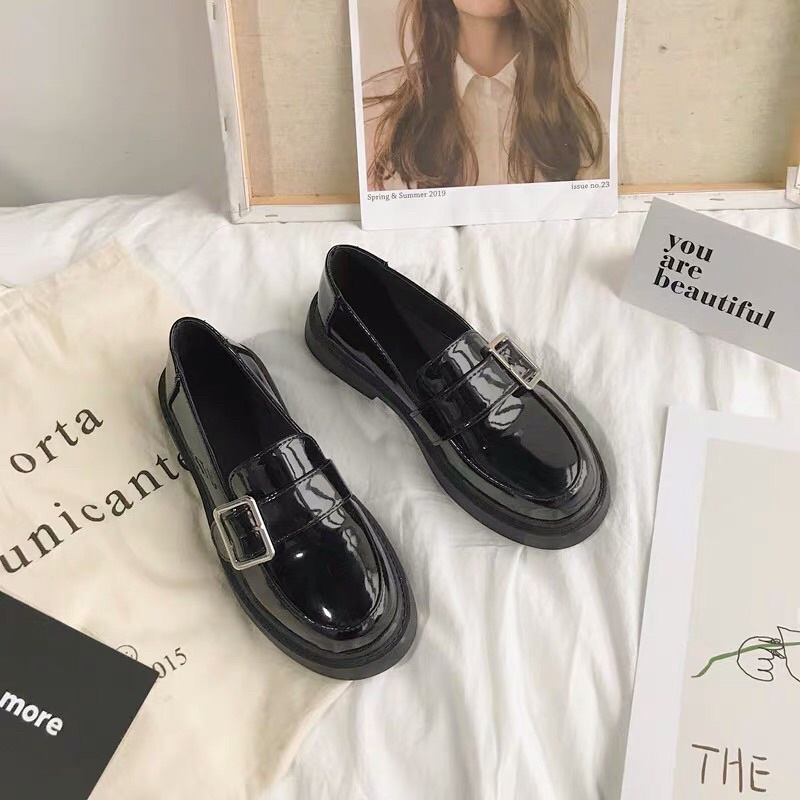 Giày Loafer _ giày lười nữ dán