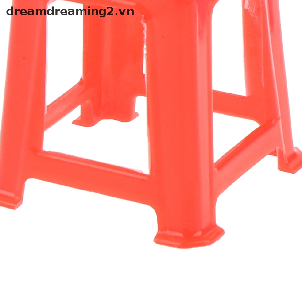 Mô hình ghế đẩu nhựa mini tỉ lệ 1/12 trang trí nhà búp bê