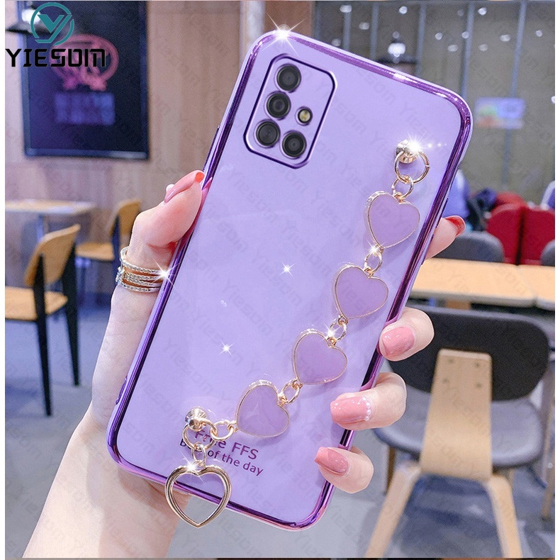 Ốp Điện Thoại Sang Trọng Kèm Dây Đeo Cho Samsung Galaxy A03 A03S A02 A02S A21S A11 M11 A71 A51 A31 A10S A20S A10 A20 A30 A50 A50S A30S A70 A750