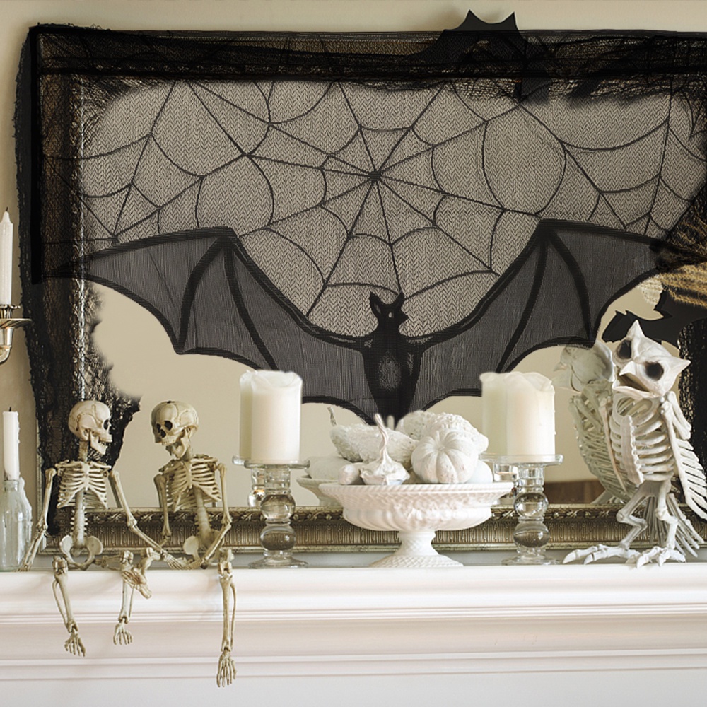 Mạng Nhện Đen Trang Trí Bàn Tiệc Halloween