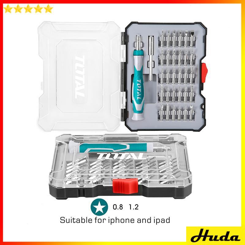 Bộ 32 tua vít sửa điện thoại Iphone, Ipad, laptop Total Ingco Bộ tuốc nơ vít điện tử thép hợp kim dễ thay đầu vít