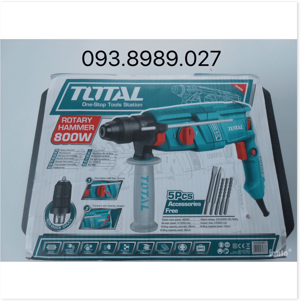 MÁY KHOAN BÊ TÔNG 3 CHỨC NĂNG TOTAL 800W