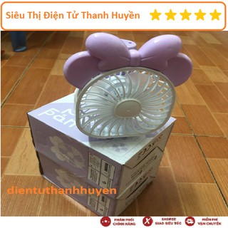 Quạt Cầm Tay Mini Di Động Dễ Thương Hình Mickey Tím