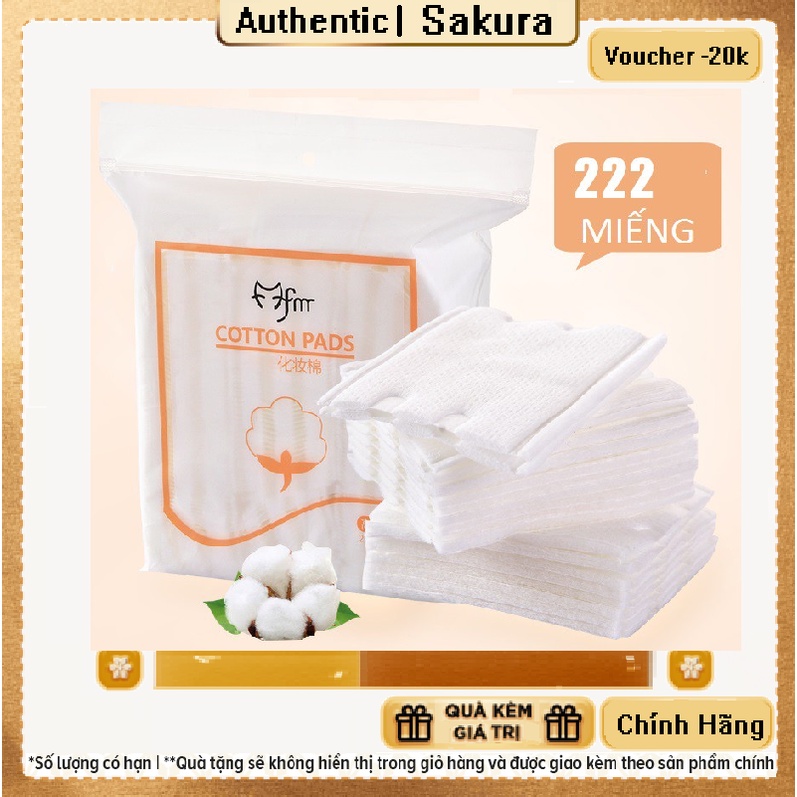 Bông tẩy trang 3 lớp Cotton Pads [Túi 222 miếng]