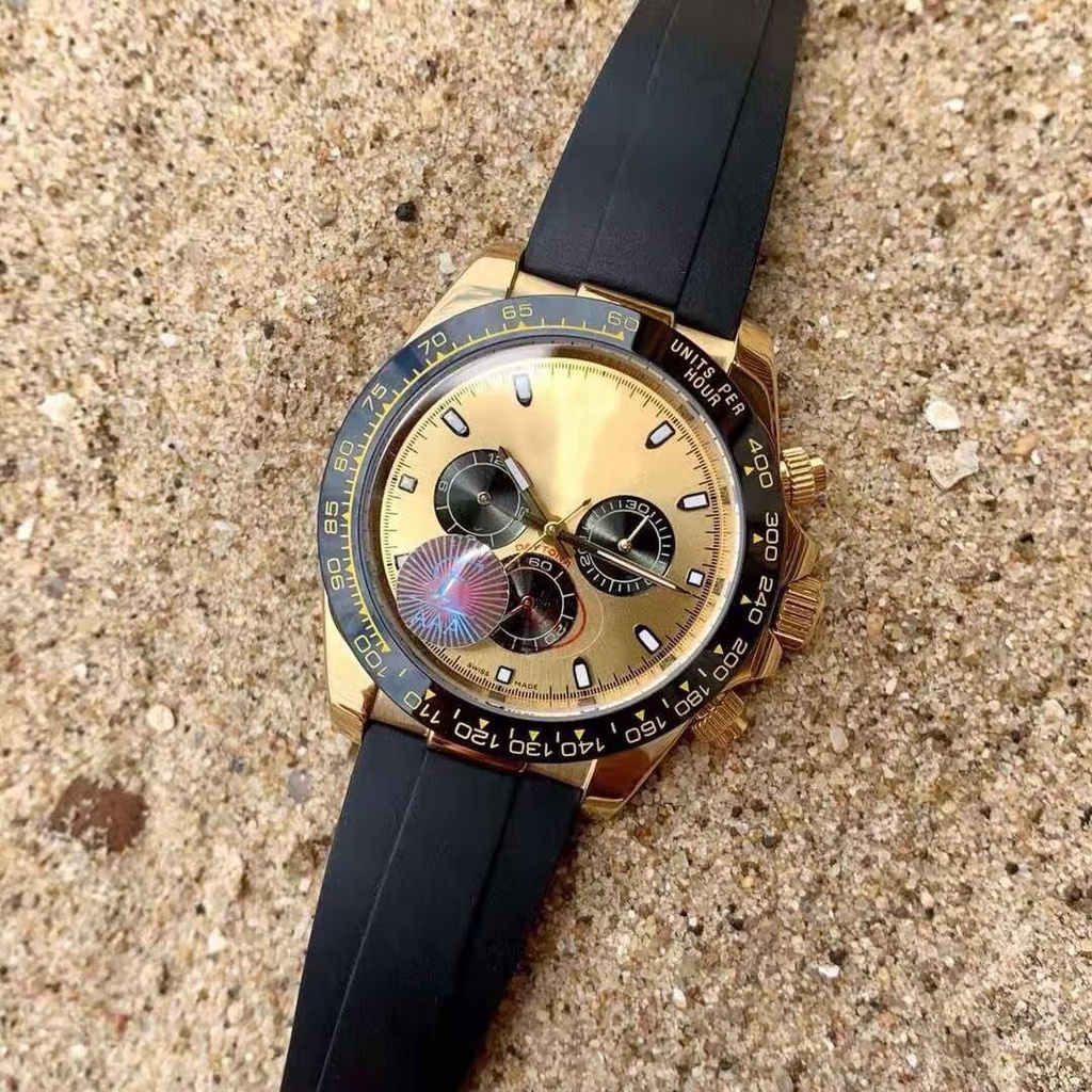 Rolex Đồng Hồ Đeo Tay Thạch Anh Tròn Bằng Thép Silica gel Chống Nước Cổ Điển Sang Trọng Cá Tính Cho Cặp Đôi Xu Hướng Thời Thượng