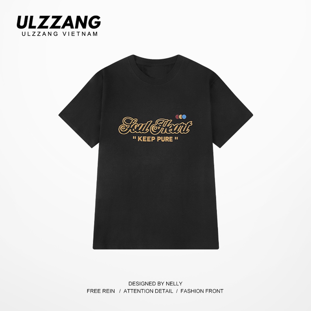 Áo thun tay lỡ unisex ULZZ ulzzang nam nữ form dáng rộng soul heart