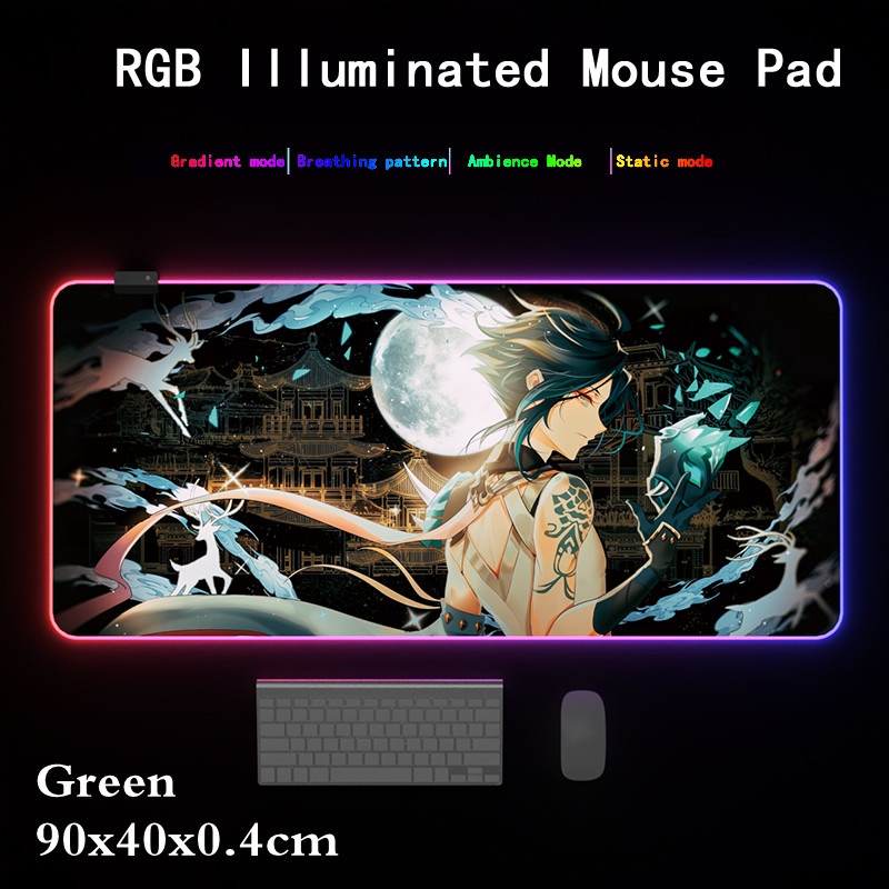 Tấm Lót Chuột Và Bàn Phím Chơi Game Cỡ Lớn Có Đèn Nền Led RGB In Hình Anime