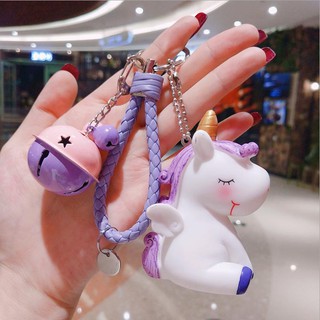 Móc khóa Kỳ lân Unicorn lady CUTE đính Lục Lạc