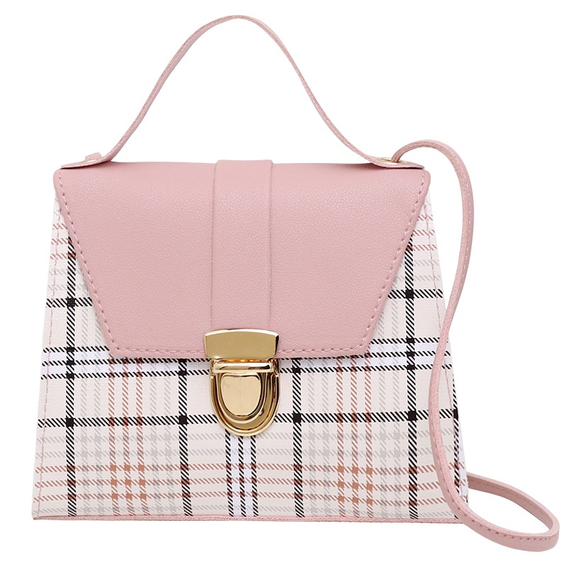 Túi Đeo Chéo Vuông Nhỏ Kẻ Sọc Caro Màu Trơn Thời Trang Hàn Quốc Mới 2022 Cho Nữ