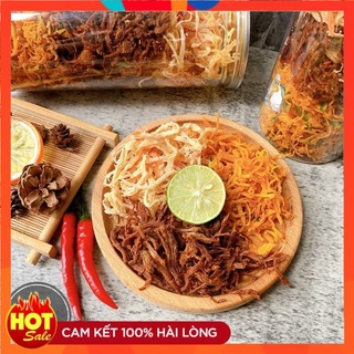 Khô mix 3 vị: Khô gà, khô heo, khô mực 300g/hũ pet loại ngon