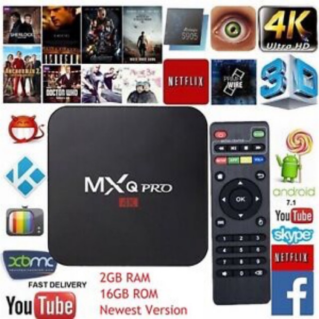 Tivibox MXQ 2G 16G android tvbox xem phim, truyền hình, youtube (bản 2G)