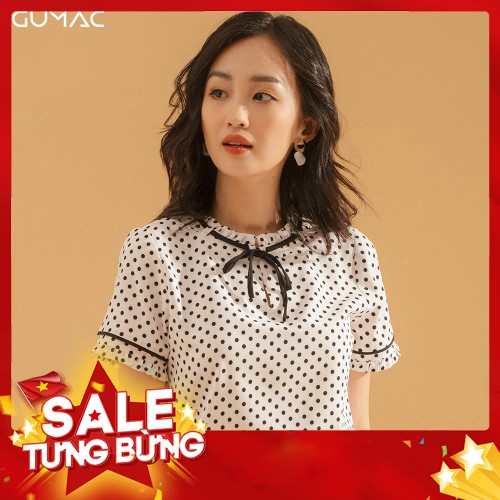 -Hàng nhập khẩu Áo chấm bi phối viền AA707 GUMAC Liên hệ mua hàng 084.209.1989