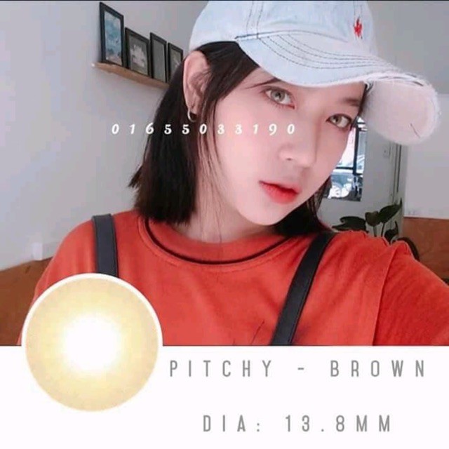 Kính áp tròng thái lan-pitchy brown lens