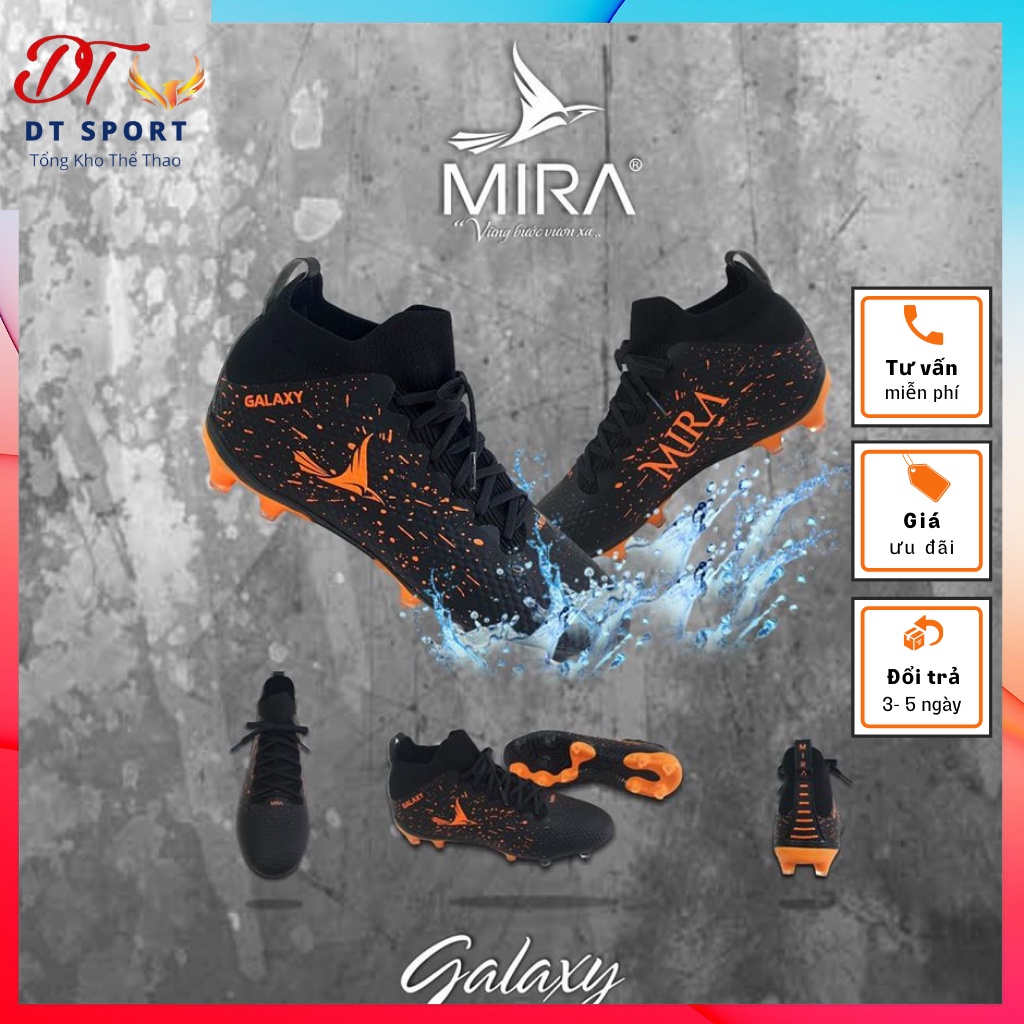 Giày đá bóng đá banh bám sân siêu chắc chắn Mira Galaxy chính hãng Tặng bó gối + FreeShip Full hộp - may Full đế