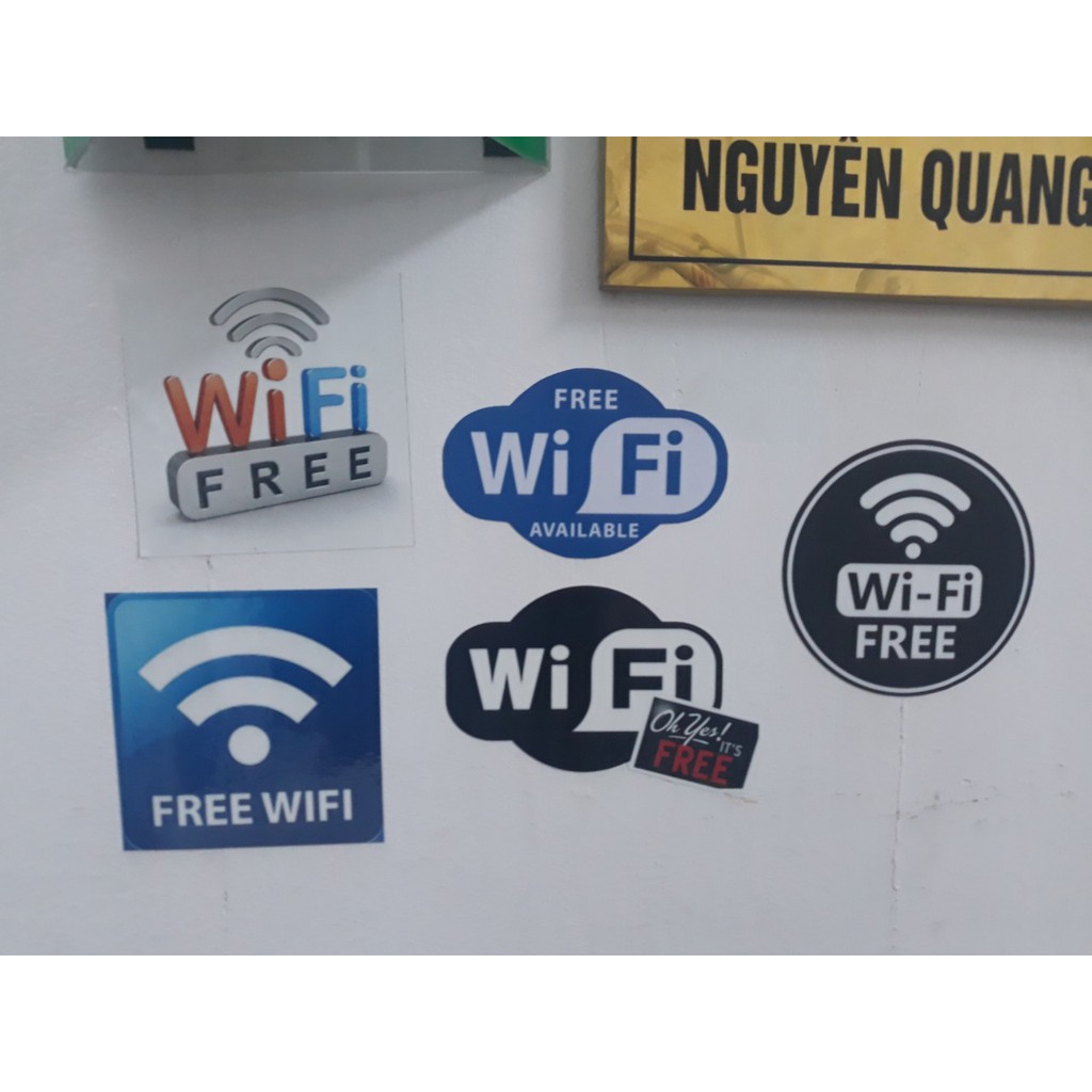 Decan free wifi dán trên mọi bề mặt, kích thước 8 đến 12cm, có thêm password theo yêu cầu