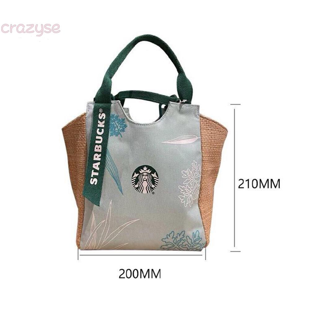 1x Túi Đựng Hộp Cơm Trưa Vải Bố Hình Starbucks Bền