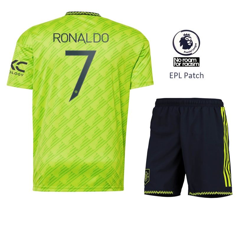 Áo Bóng Đá Dài Tay 22 / 23 Manchester United Manchester United 3rd baju jersi C.Ronaldo CR7 EPL & UCL Patch