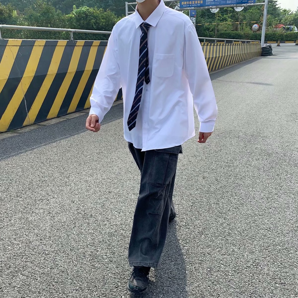 Korean Fashion Long Sleeve Shirt Jacket For Men Size M-2Xl