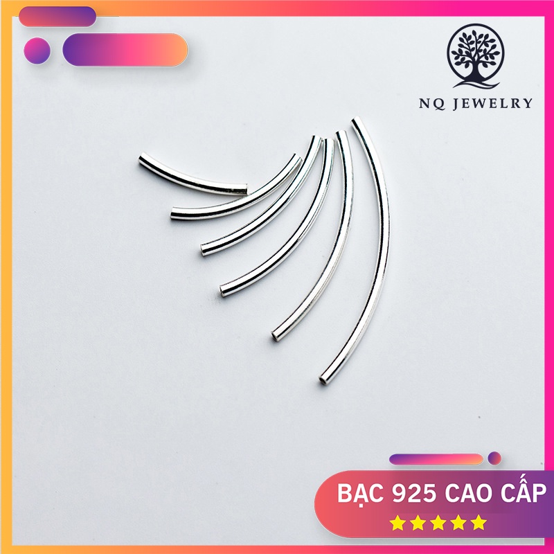Charm S925 hình ống trơn dài