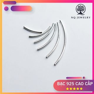 Charm bạc hình ống trơn dài