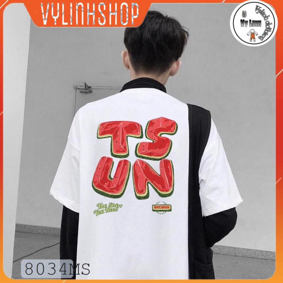 ÁO THUN UNISEX TSUN MIX DƯA HẤU TAY LỠ NAM VÀ NỮ IN HÌNH SIÊU HOT