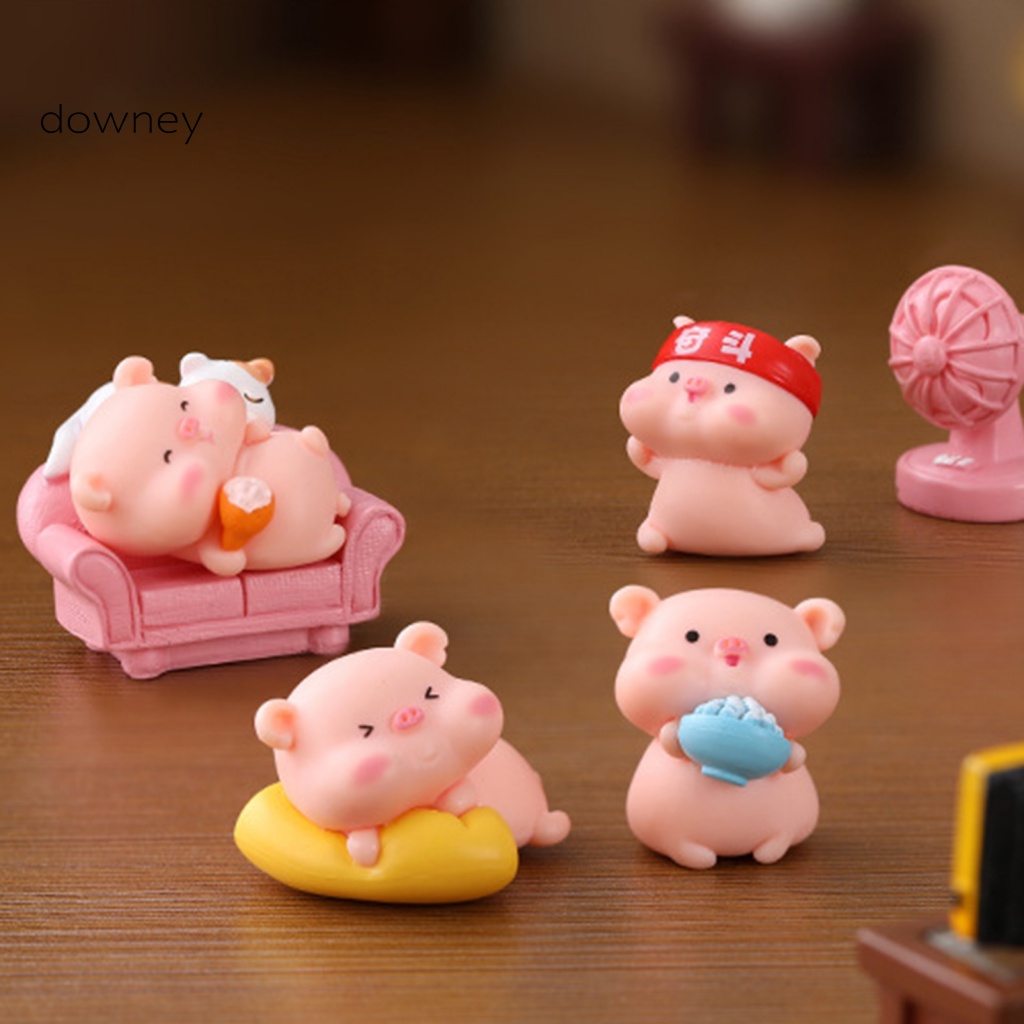 Set 6 Tượng Heo Con Mini Trang Trí Bắt Mắt