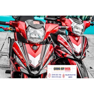 Tem trùm sirius fi đỏ đen monster - Độ dán team trùm decal xe máy sirius fi đỏ đen monster - Team trùm decal xe máy siri