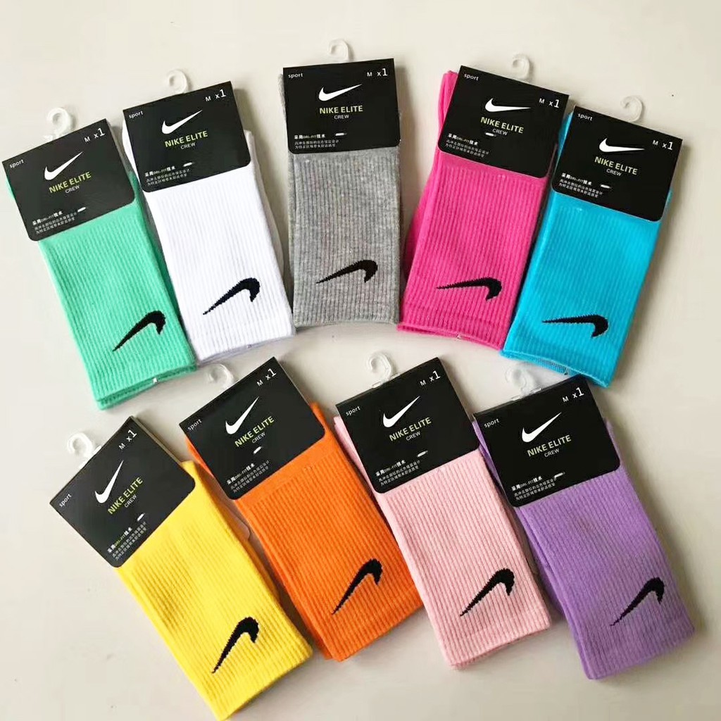 Vớ Tất Nike Chính Hãng Cao Cổ, Đi Patin, Đá Bóng, Thể Thao Đủ Màu dày chất liêu Cotton thấm hút mồ hôi nhanh, co dãn tốt