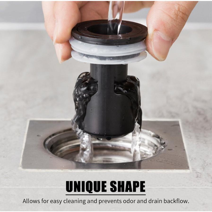 Bộ lọc nắp thoát nước khử mùi chống chảy ngươcj ABS + Silicone Japan (Bộ 2 cái)