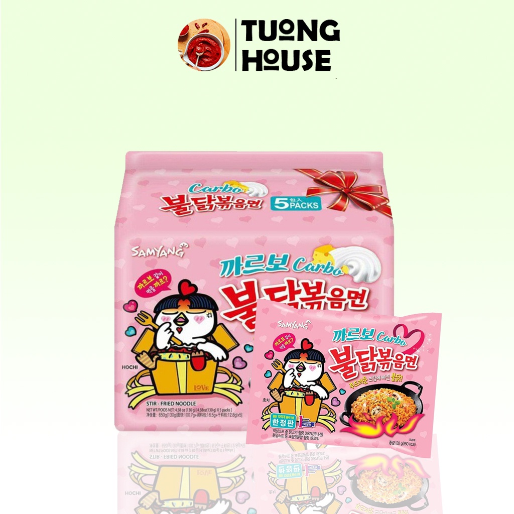 Lốc 5 gói Mì Khô Gà Cay Sốt Kem Samyang Hàn Quốc