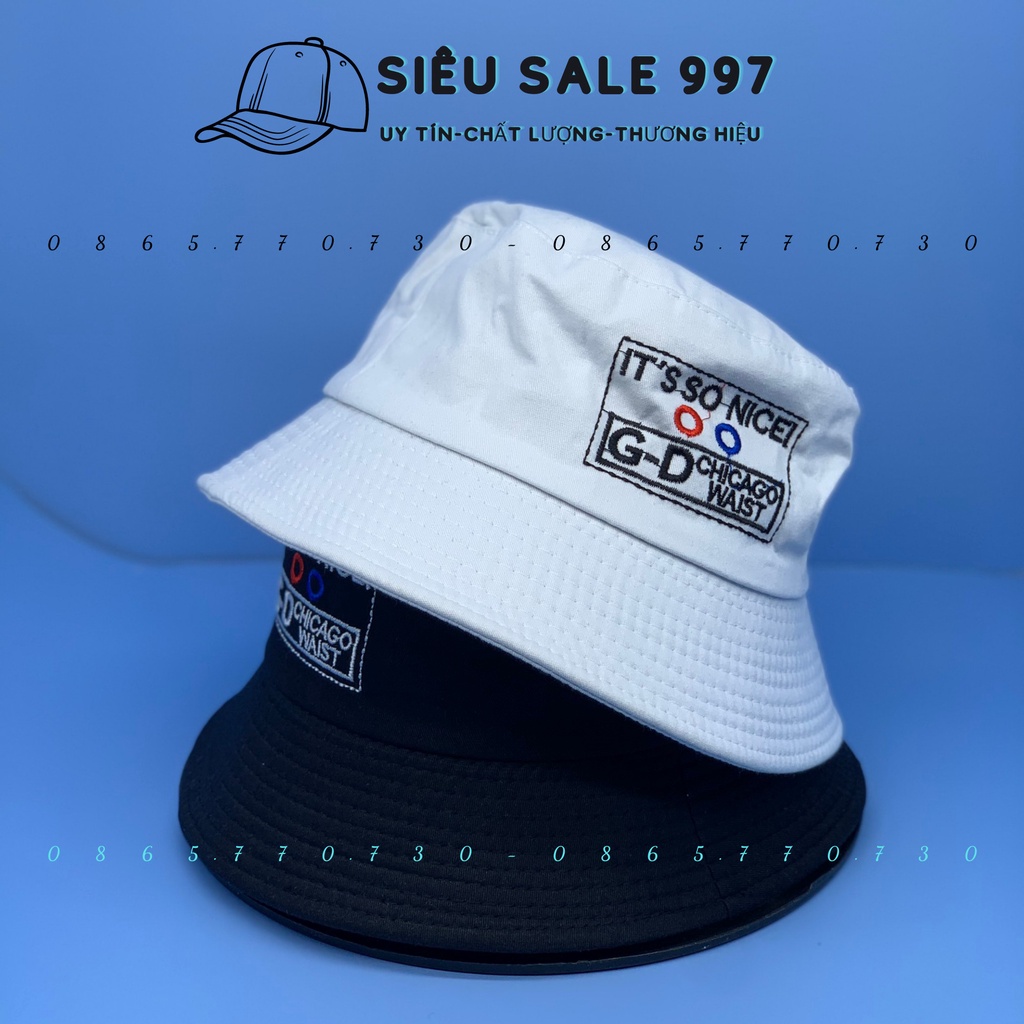 Mũ bucket DG logo mạc vuông, Nón Thời Trang đội nhóm, cặp, lớp