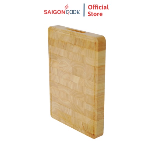 Thớt Saigoncook hình chữ nhật gỗ cao su cao cấp 350*250*30mm