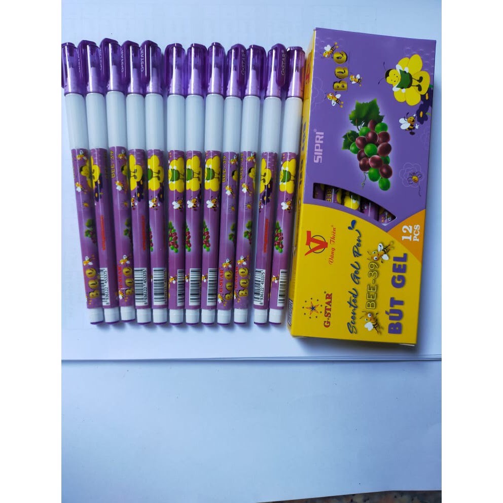 HỘP 12 CÂY BÚT GEL TÍM BEE-39 GSTAR DÀNH CHO HỌC SINH TIỂU HỌC