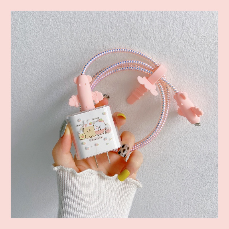 Vỏ bảo vệ dây cáp sạc nhanh USB Sanrio hình trái cây dễ thương cho IPHONE 18W 20W